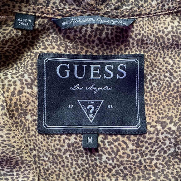 Guess Leopard Print Blouse Size:M - Lightly Worn - Picture 1 of 3